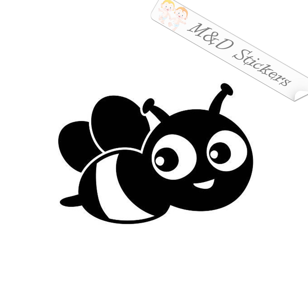 2x Cute bee Vinyl Decal Sticker Different colors & size for Cars/Bikes/Windows