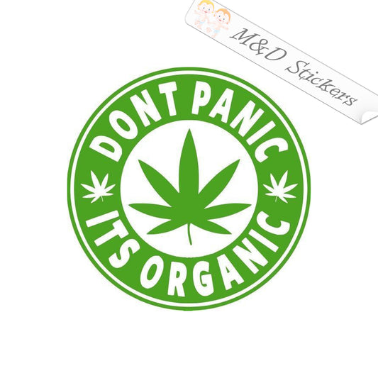 2x Cannabis Don't panic - it's organic Vinyl Decal Sticker Different colors & size for Cars/Bikes/Windows