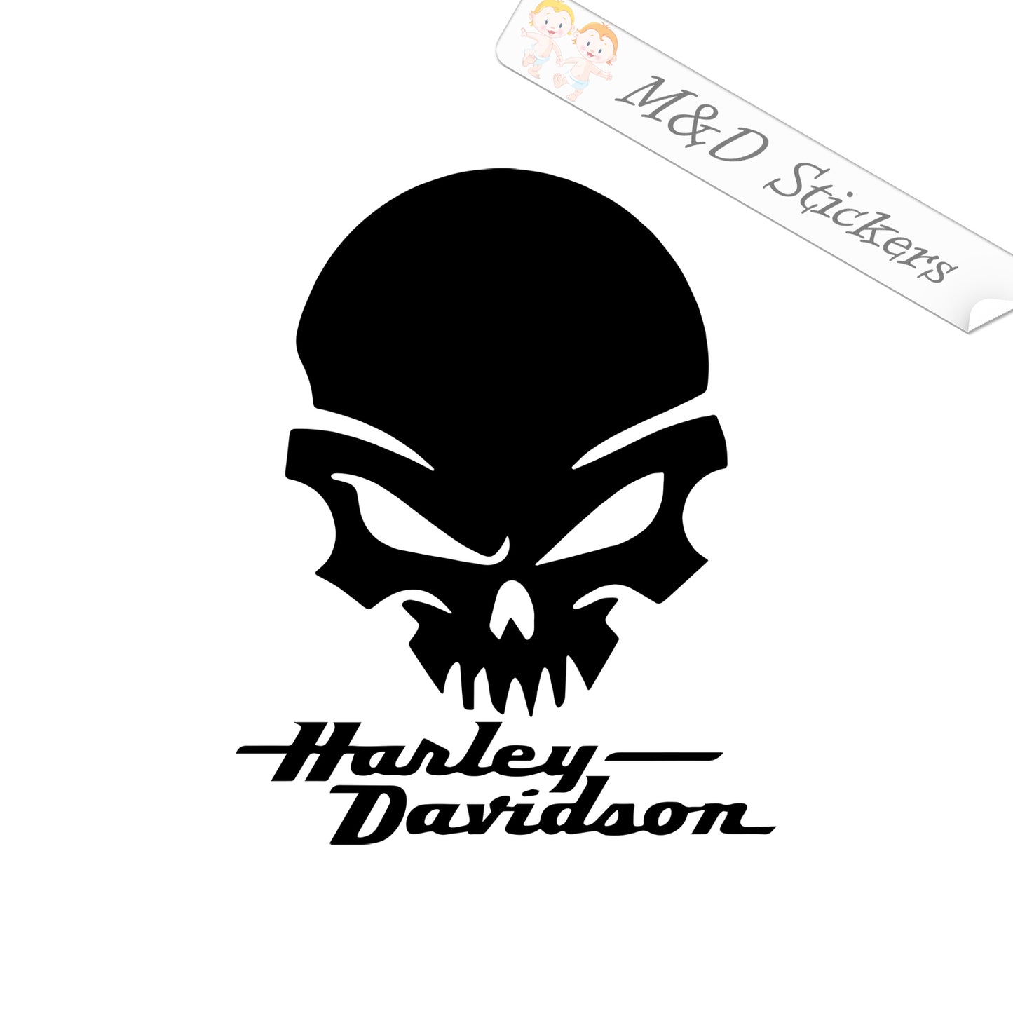 Harley-Davidson skull (4.5" - 30") Vinyl Decal in Different colors & size for Cars/Bikes/Windows