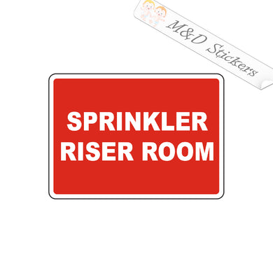 2x Sprinkler riser room sign Vinyl Decal Sticker Different colors & size for Cars/Bikes/Windows