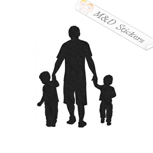 Father with kids (4.5" - 30") Vinyl Decal in Different colors & size for Cars/Bikes/Windows