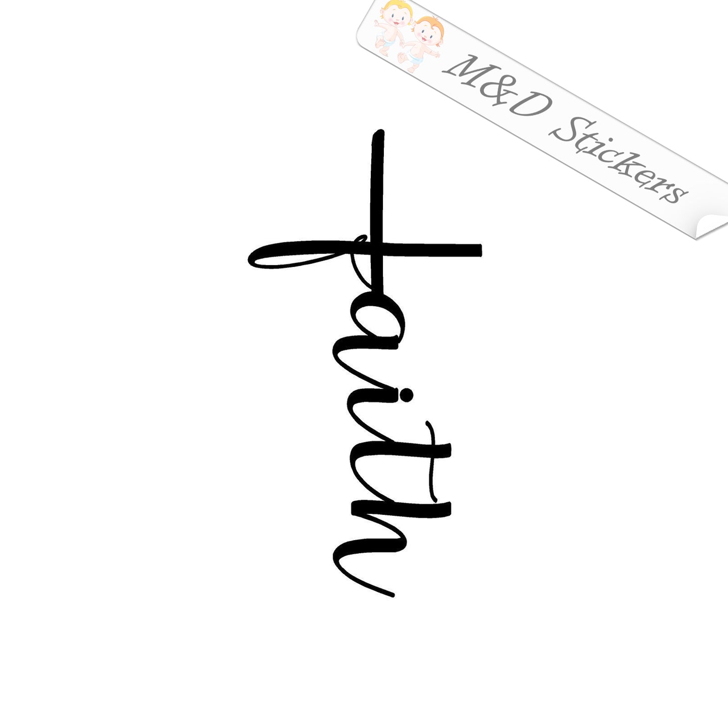 2x Christian Cross Faith Vinyl Decal Sticker Different colors & size for Cars/Bikes/Windows