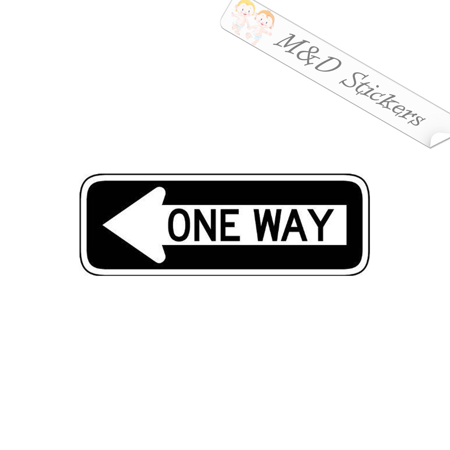 2x One way Road sign Vinyl Decal Sticker Different colors & size for Cars/Bikes/Windows