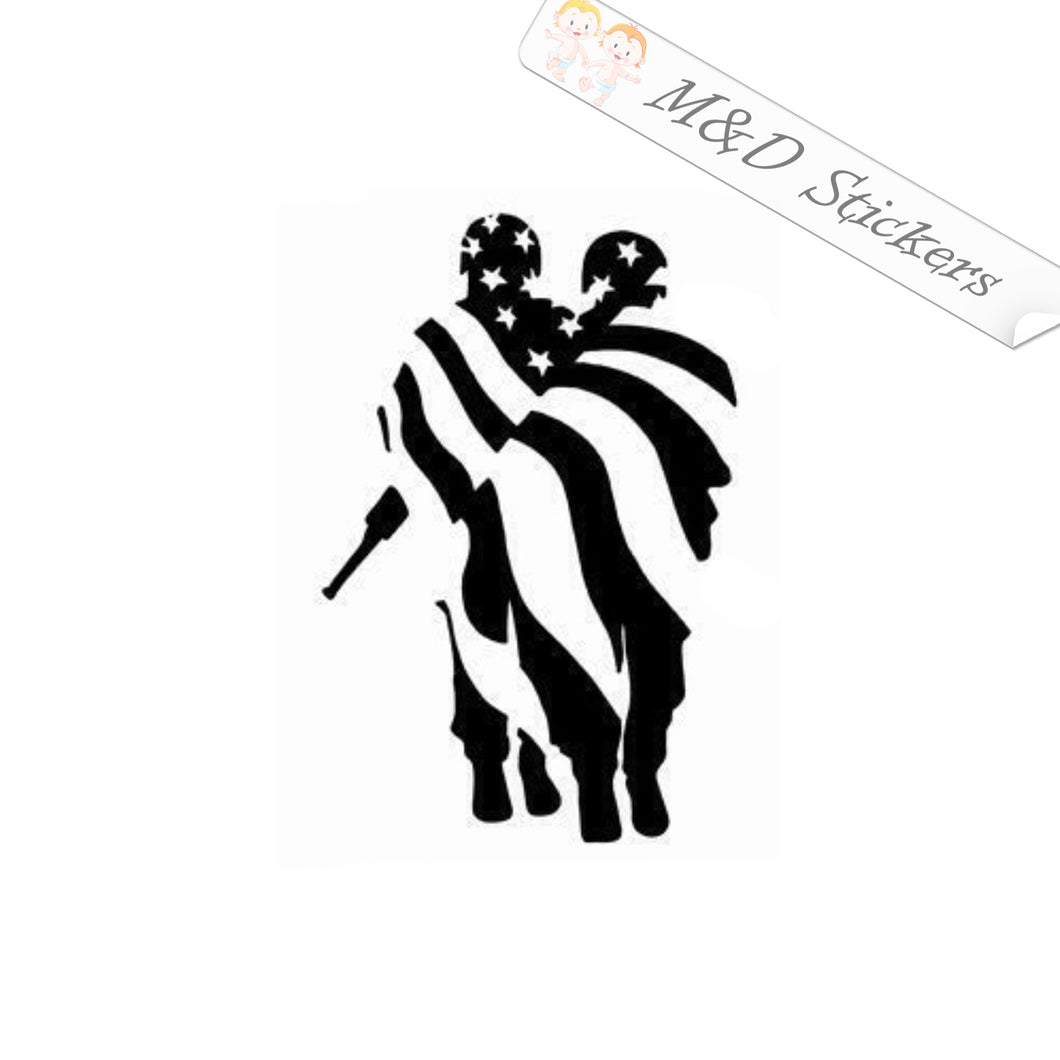 2x US soldiers Vinyl Decal Sticker Different colors & size for Cars/Bikes/Windows