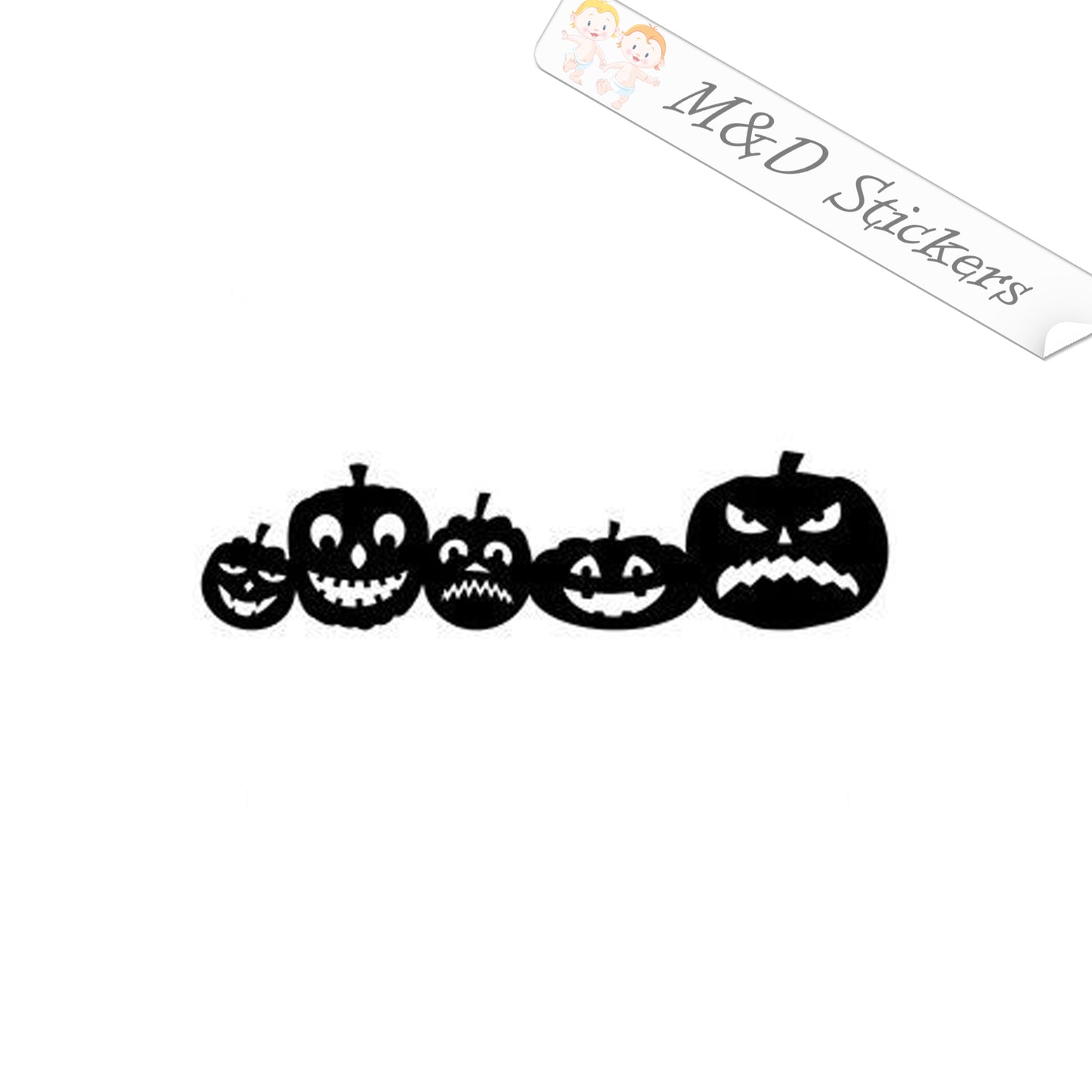 2x Pumpkins Vinyl Decal Sticker Different colors & size for Cars/Bikes/Windows