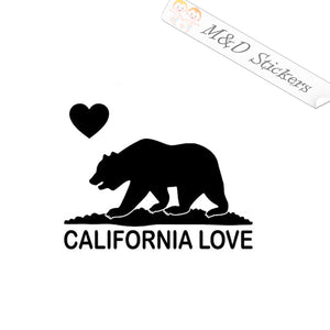 2x California Bear Love Vinyl Decal Sticker Different colors & size for Cars/Bikes/Windows