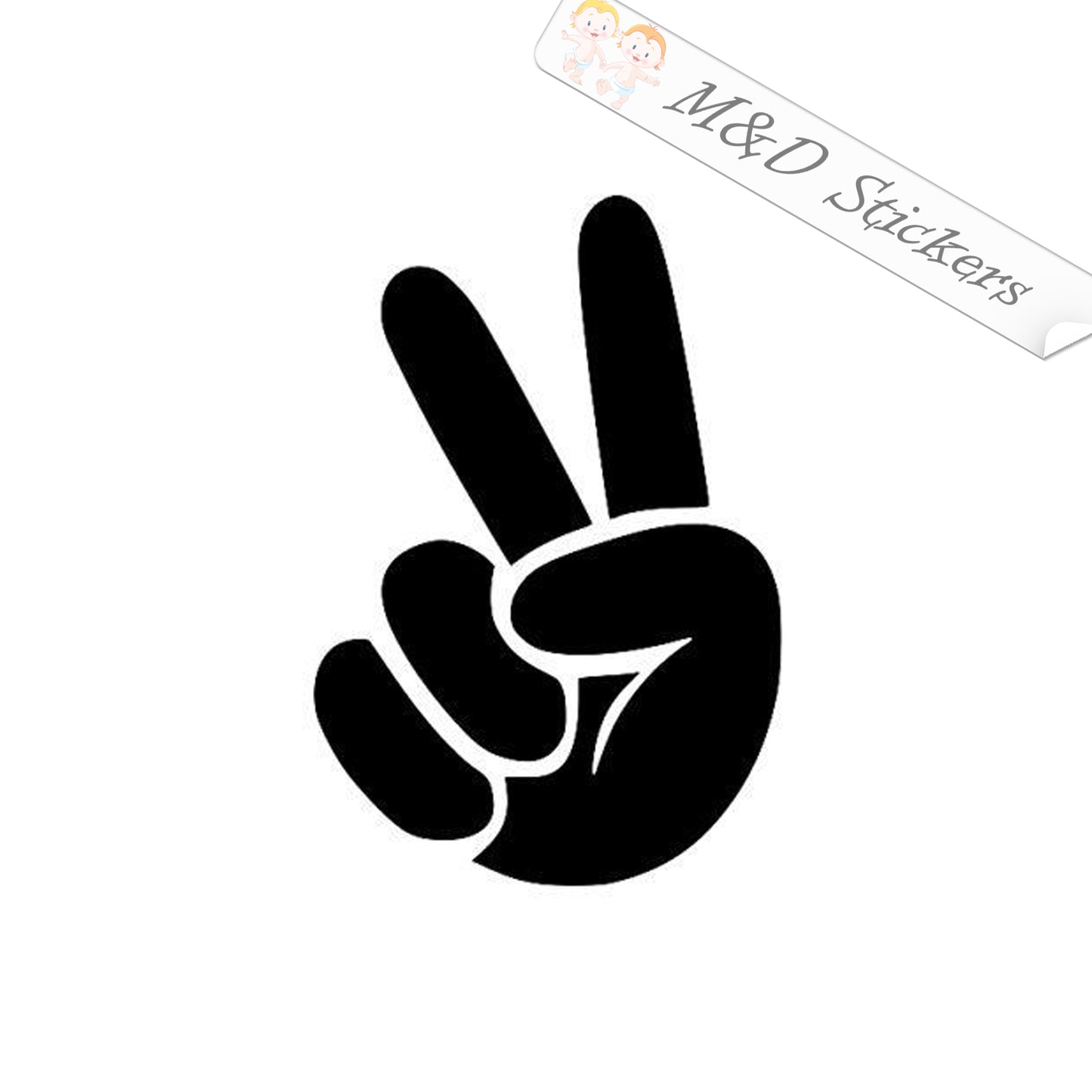 2x Peace Sign Fingers Vinyl Decal Sticker Different colors & size for Cars/Bikes/Windows