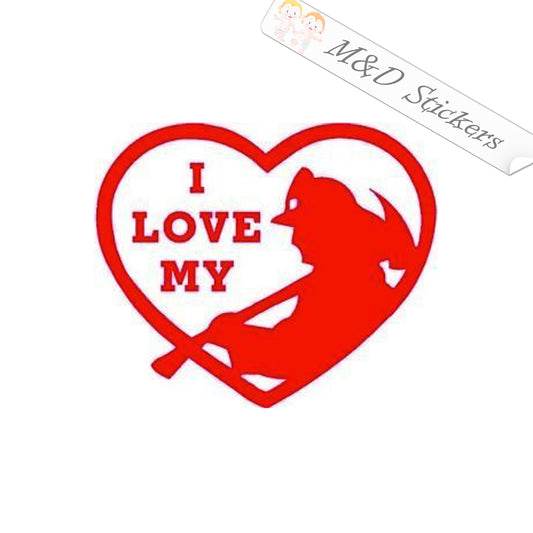 2x I love my firefighter Vinyl Decal Sticker Different colors & size for Cars/Bikes/Windows