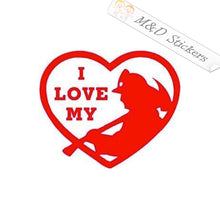 2x I love my firefighter Vinyl Decal Sticker Different colors & size for Cars/Bikes/Windows