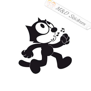 2x Whistling Felix the Cat Vinyl Decal Sticker Different colors & size for Cars/Bikes/Windows