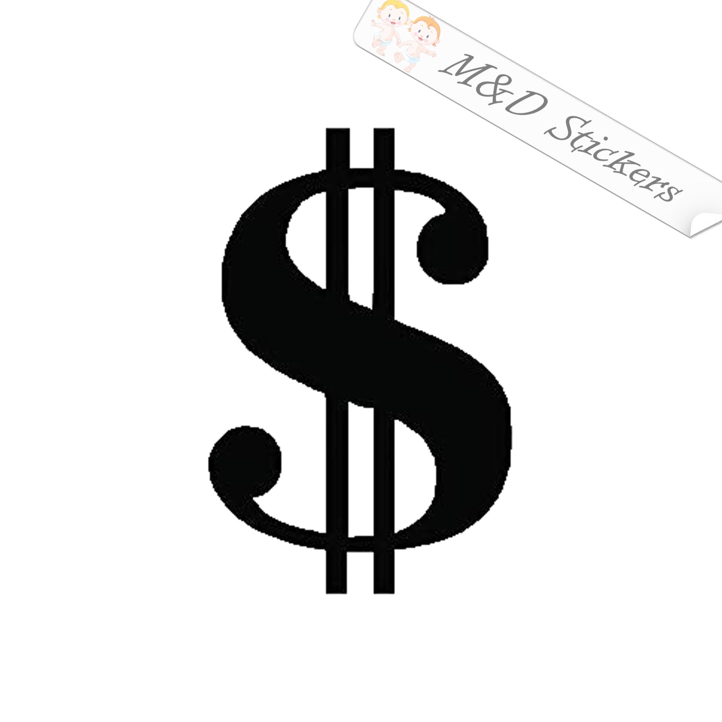 2x Dollar sign Vinyl Decal Sticker Different colors & size for Cars/Bikes/Windows