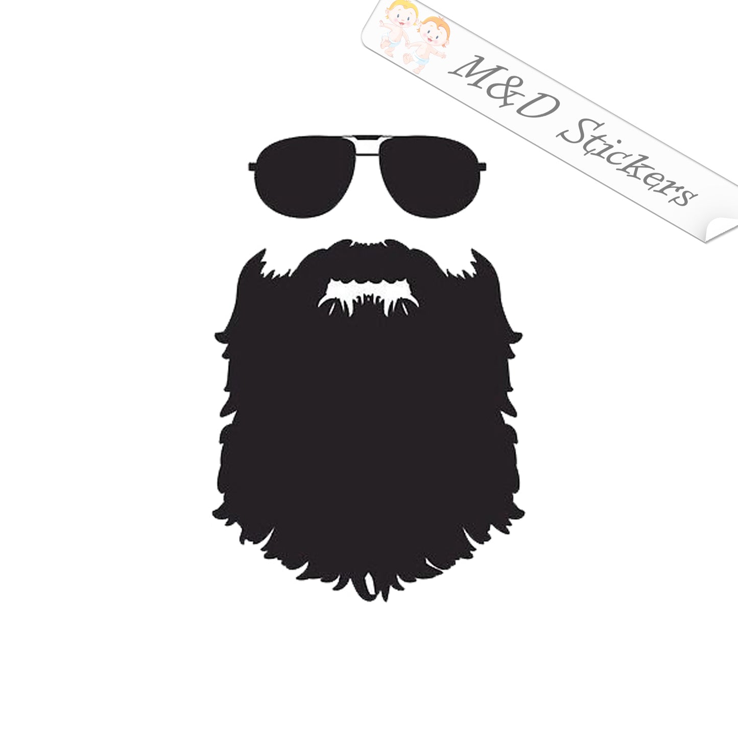 2x Beardy guy face Vinyl Decal Sticker Different colors & size for Cars/Bikes/Windows