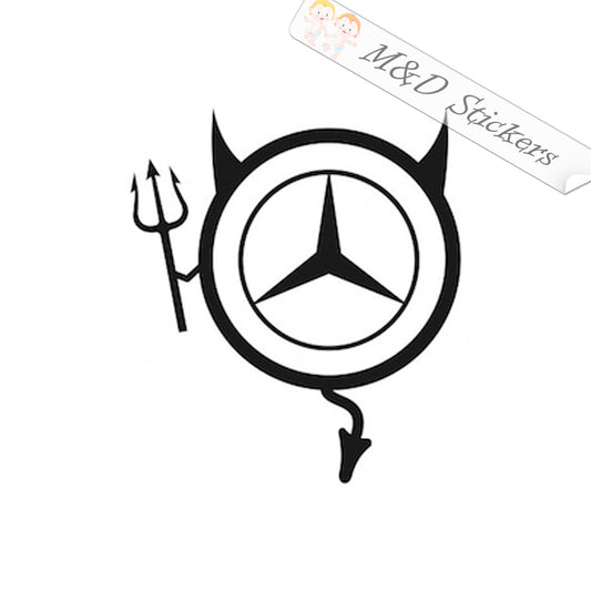 Mercedes Benz Devil Logo (4.5" - 30") Vinyl Decal in Different colors & size for Cars/Bikes/Windows