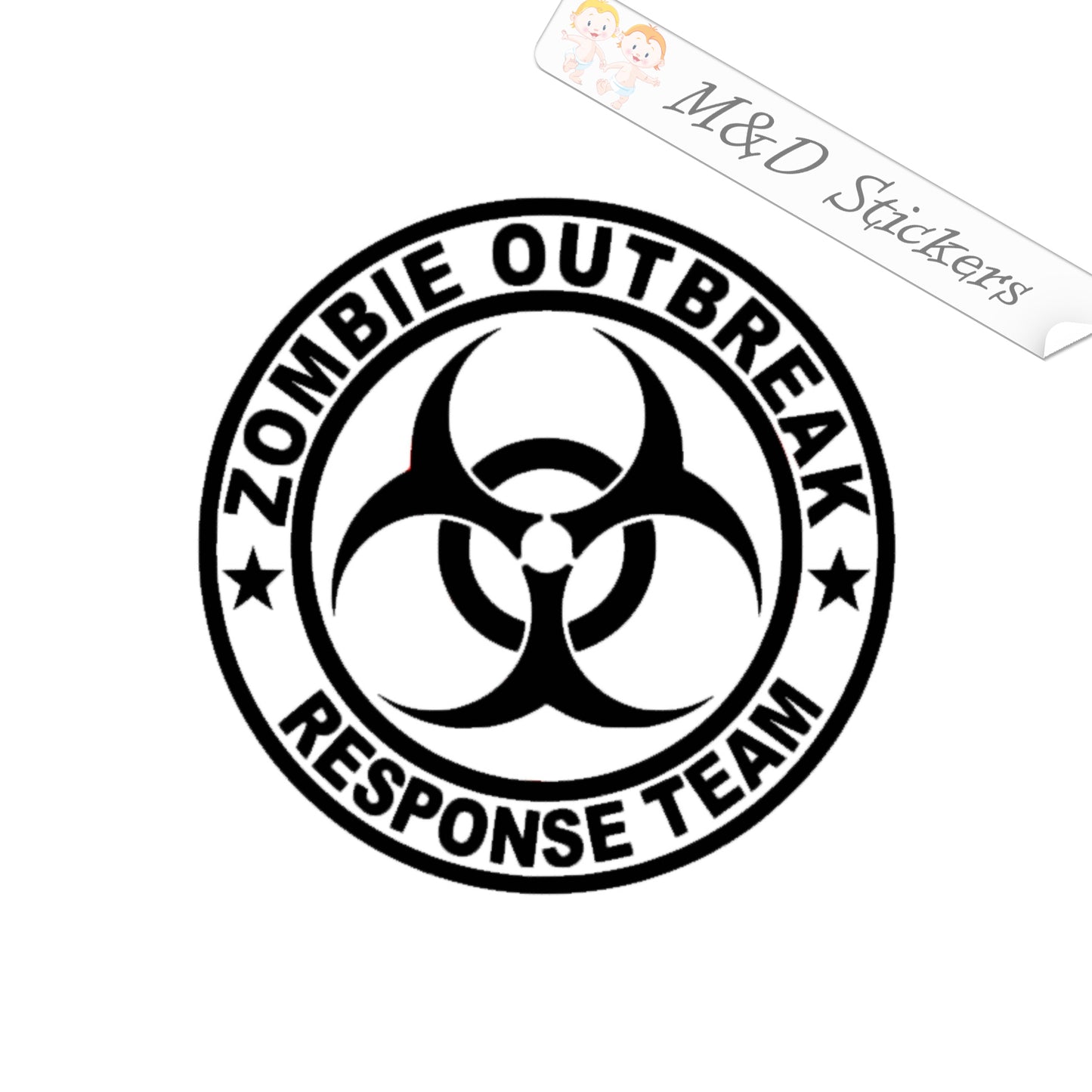 2x Zombie outbreak team Vinyl Decal Sticker Different colors & size for Cars/Bikes/Windows