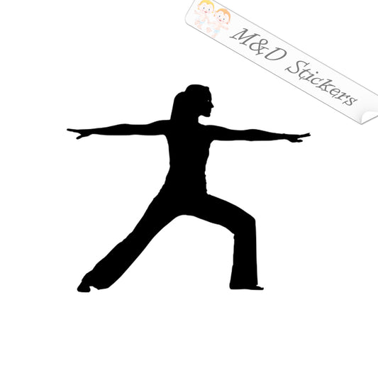 2x Exercising lady Vinyl Decal Sticker Different colors & size for Cars/Bikes/Windows