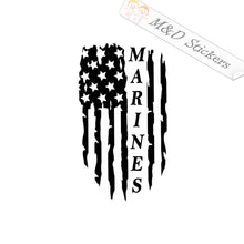 US Flag Marines (4.5" - 30") Vinyl Decal in Different colors & size for Cars/Bikes/Windows
