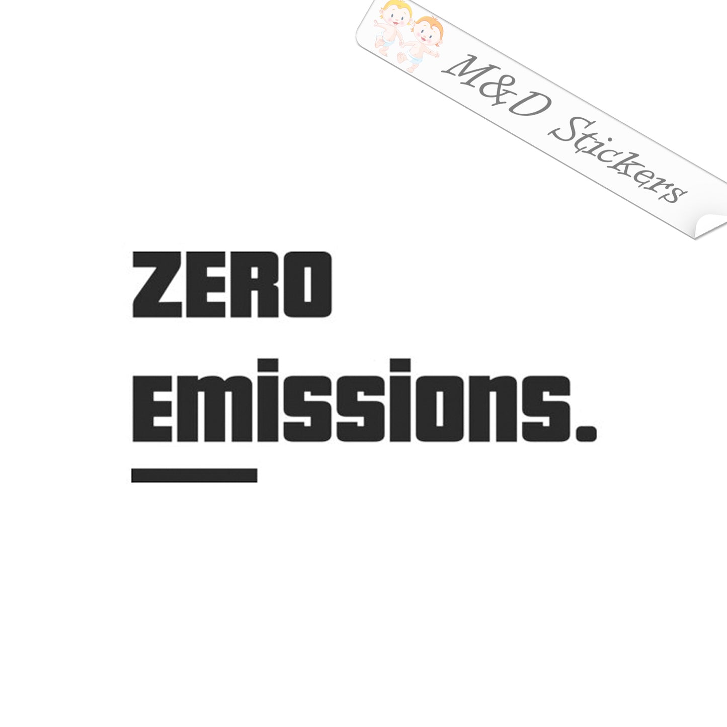 Zero emissions clean vehicles (4.5" - 30") Vinyl Decal in Different colors & size for Cars/Bikes/Windows