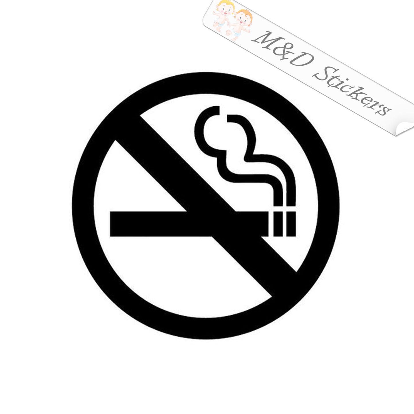 No smoking sign (4.5" - 30") Vinyl Decal in Different colors & size for Cars/Bikes/Windows