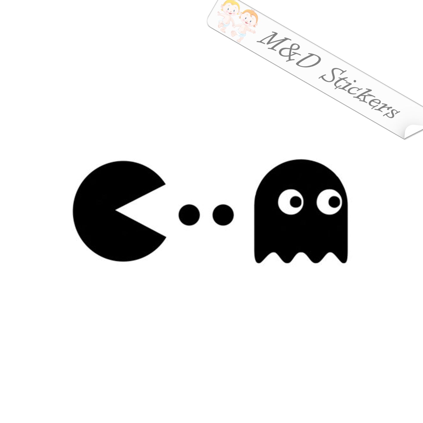 Pacman Video Game (4.5" - 30") Vinyl Decal in Different colors & size for Cars/Bikes/Windows