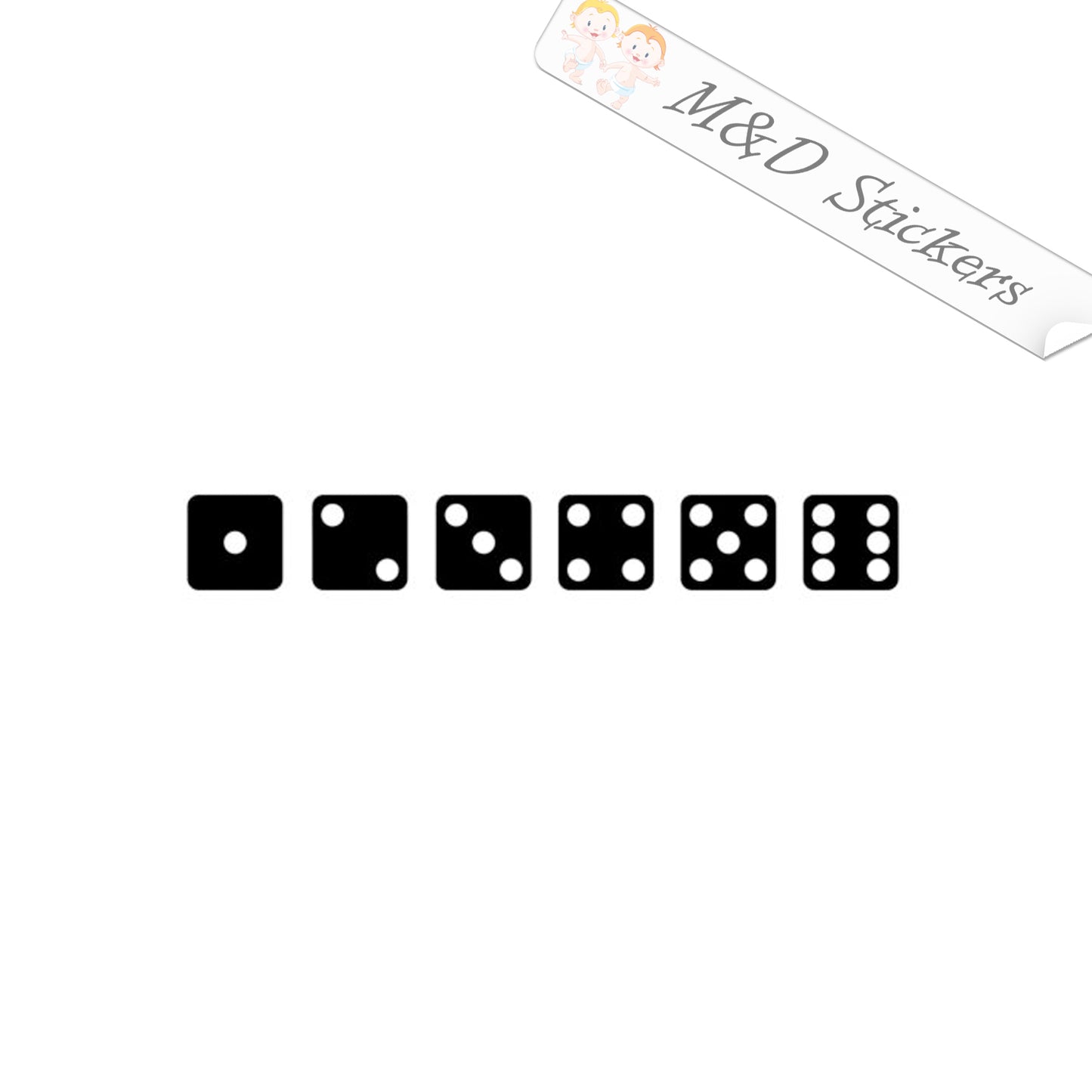Dice (4.5" - 30") Vinyl Decal in Different colors & size for Cars/Bikes/Windows