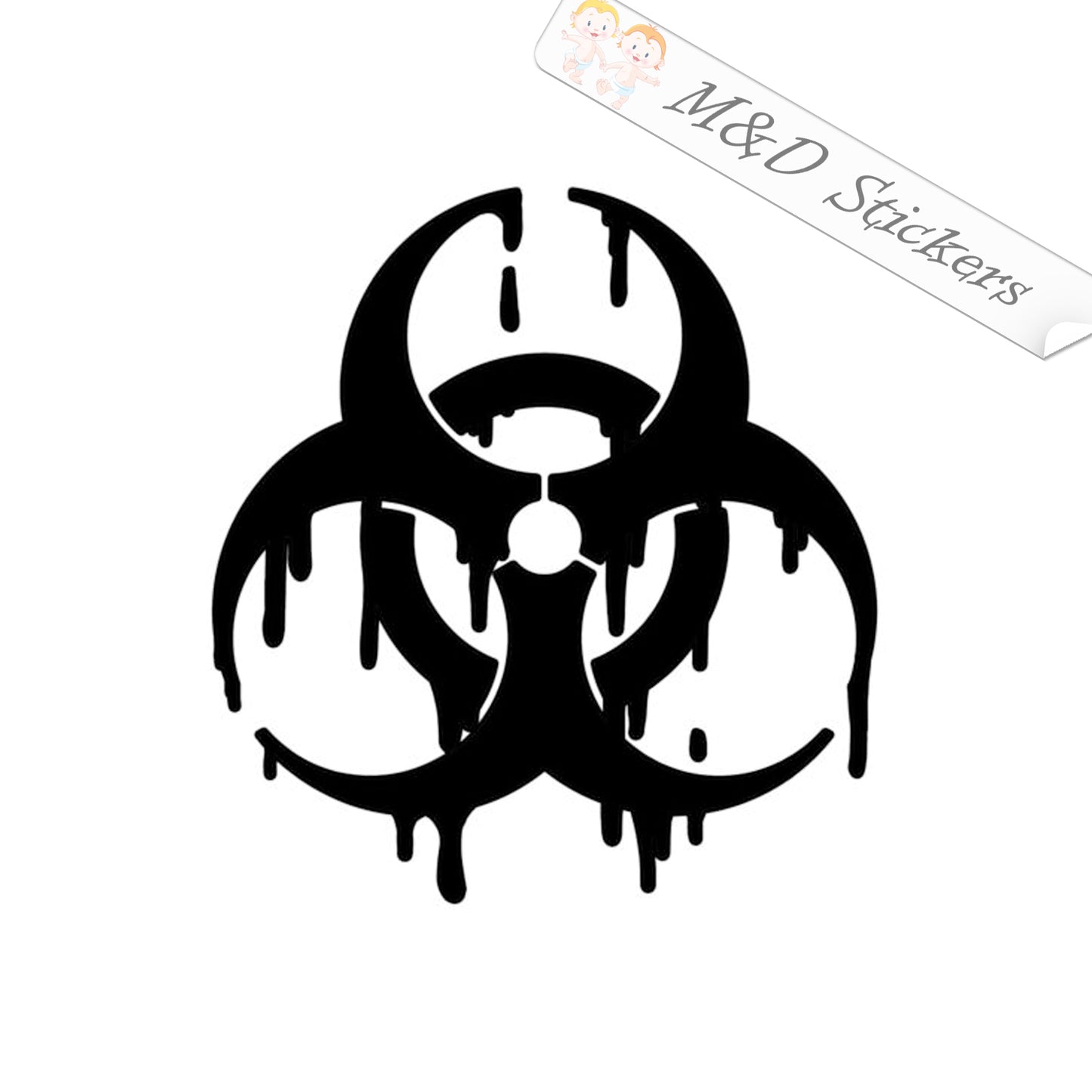 Biohazard symbol (4.5" - 30") Vinyl Decal in Different colors & size for Cars/Bikes/Windows