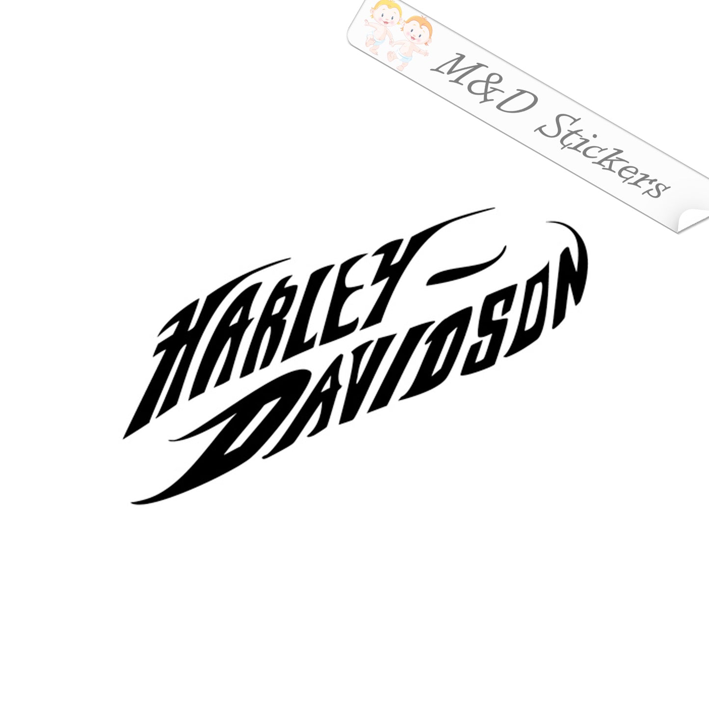 2x Harley-Davidson script Vinyl Decal Sticker Different colors & size for Cars/Bikes/Windows