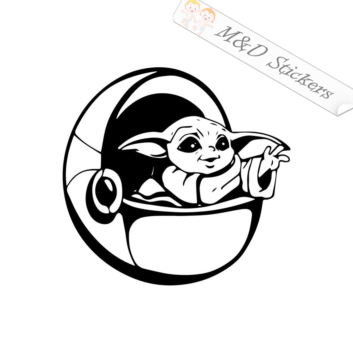 Baby Yoda on board Star Wars (4.5" - 30") Vinyl Decal in Different colors & size for Cars/Bikes/Windows