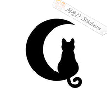 2x Cat on the moon Vinyl Decal Sticker Different colors & size for Cars/Bikes/Windows