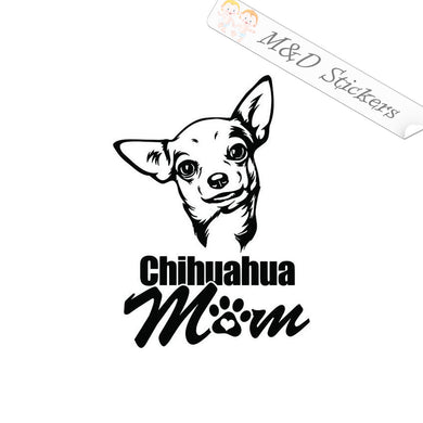 2x Chihuahua Mom Vinyl Decal Sticker Different colors & size for Cars/Bikes/Windows