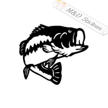 2x Largemouth bass fish Decal Sticker Different colors & size for Cars/Bikes/Windows