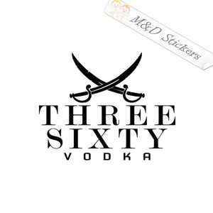 Three Sixty Vodka Logo (4.5" - 30") Vinyl Decal in Different colors & size for Cars/Bikes/Windows