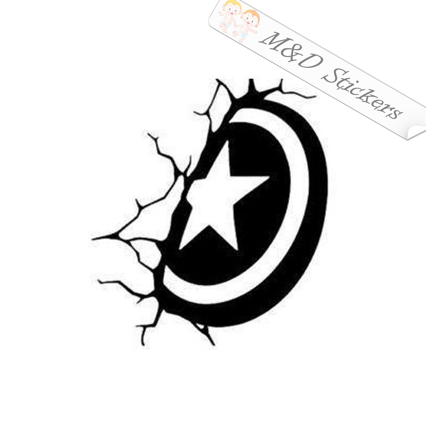 2x Captain America Shield Vinyl Decal Sticker Different colors & size for Cars/Bikes/Windows