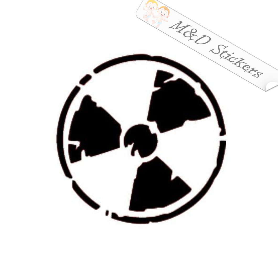 2x Radioactive Distressed Sign Vinyl Decal Sticker Different colors & size for Cars/Bikes/Windows