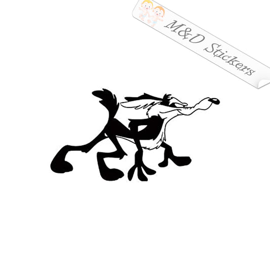 2x Wile E Coyote Vinyl Decal Sticker Different colors & size for Cars/Bikes/Windows