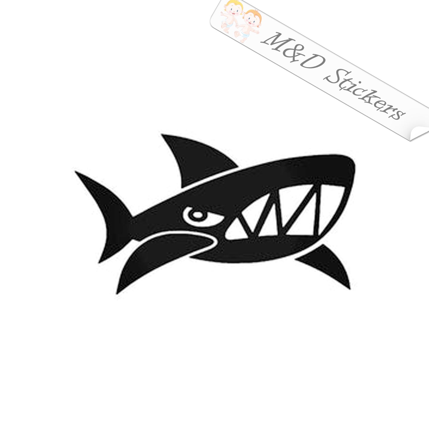 Angry shark (4.5" - 30") Vinyl Decal in Different colors & size for Cars/Bikes/Windows