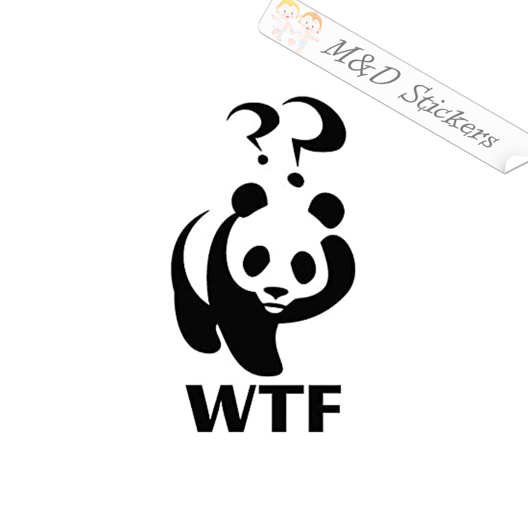 2x Panda WTF? Vinyl Decal Sticker Different colors & size for Cars/Bikes/Windows