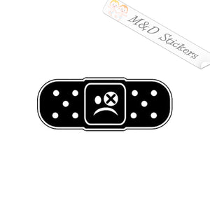 2x Bandaid sad face Vinyl Decal Sticker Different colors & size for Cars/Bikes/Windows