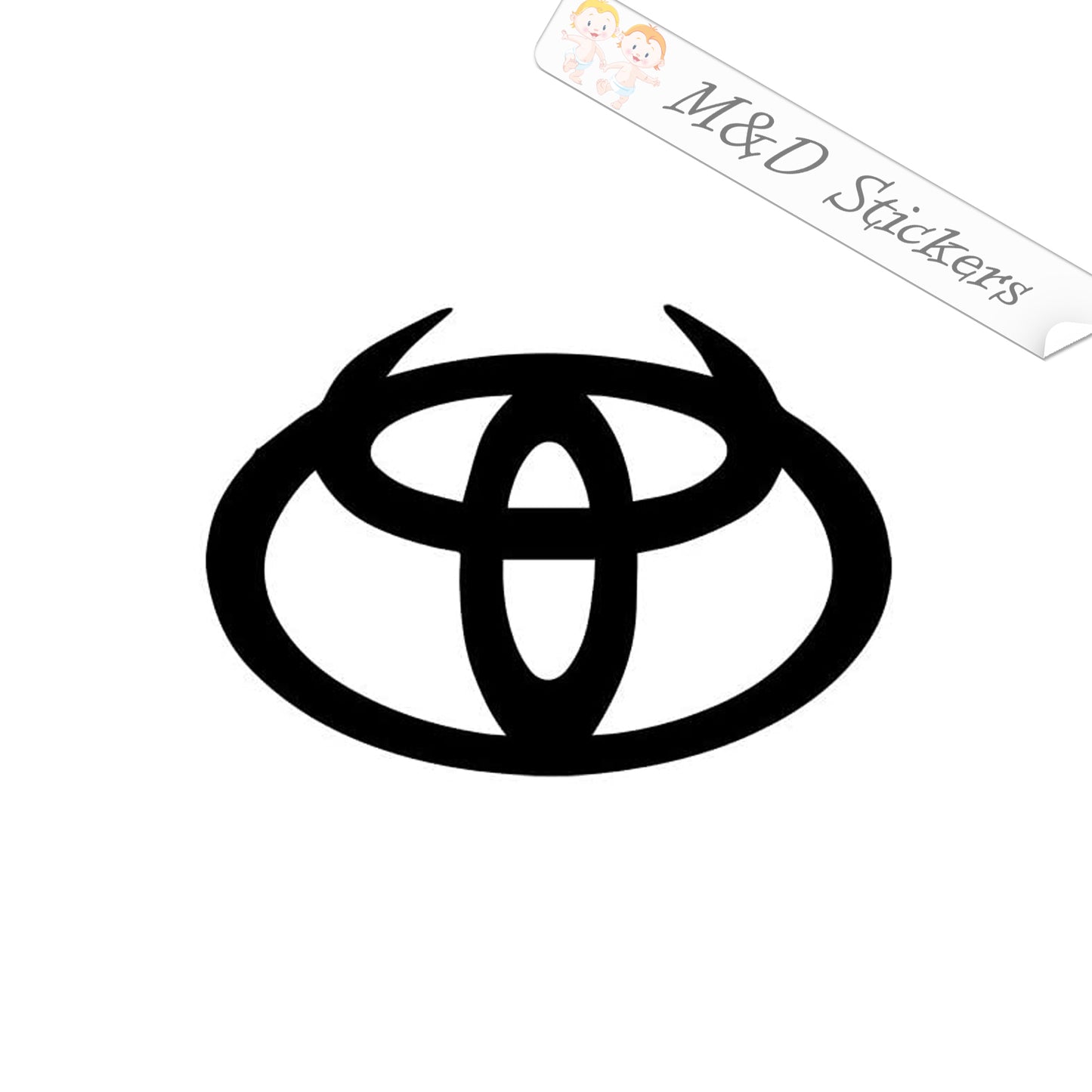 2x Toyota devil Logo Vinyl Decal Sticker Different colors & size for Cars/Bikes/Windows