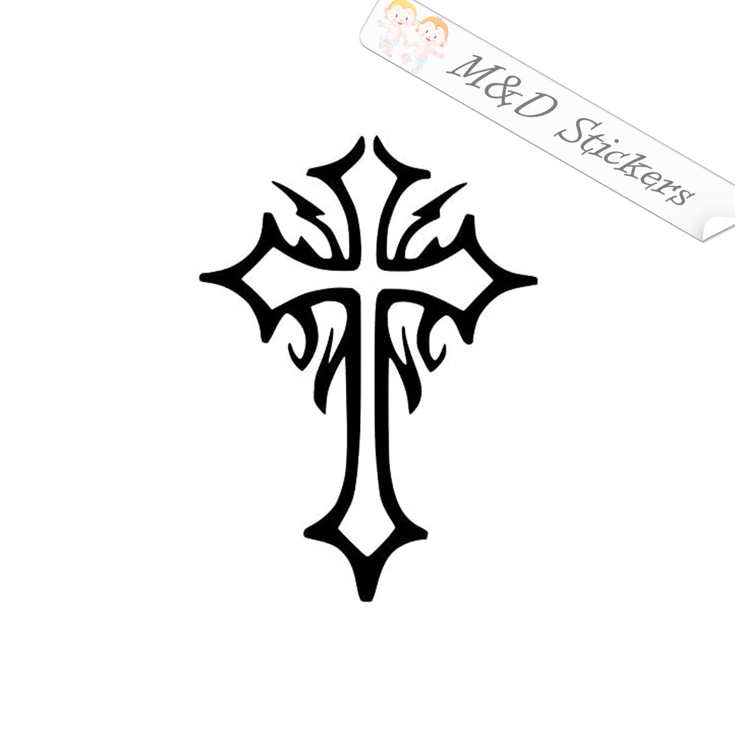 2x Christian Cross Vinyl Decal Sticker Different colors & size for Cars/Bikes/Windows