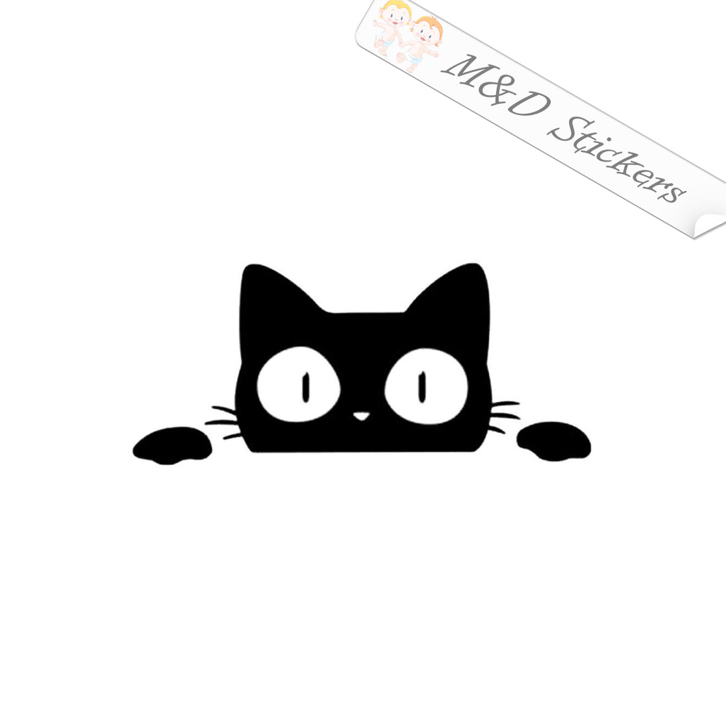 2x Peaking cat Vinyl Decal Sticker Different colors & size for Cars/Bikes/Windows