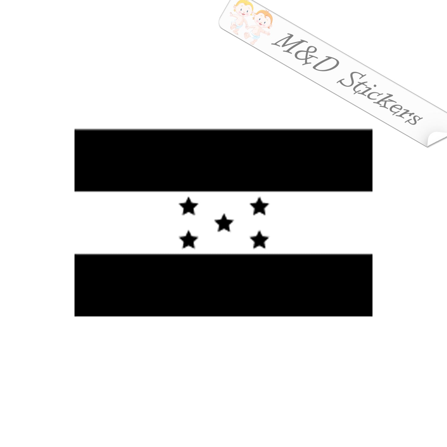 Honduras Stars Flag (4.5" - 30") Decal in Different colors & size for Cars/Bikes/Windows