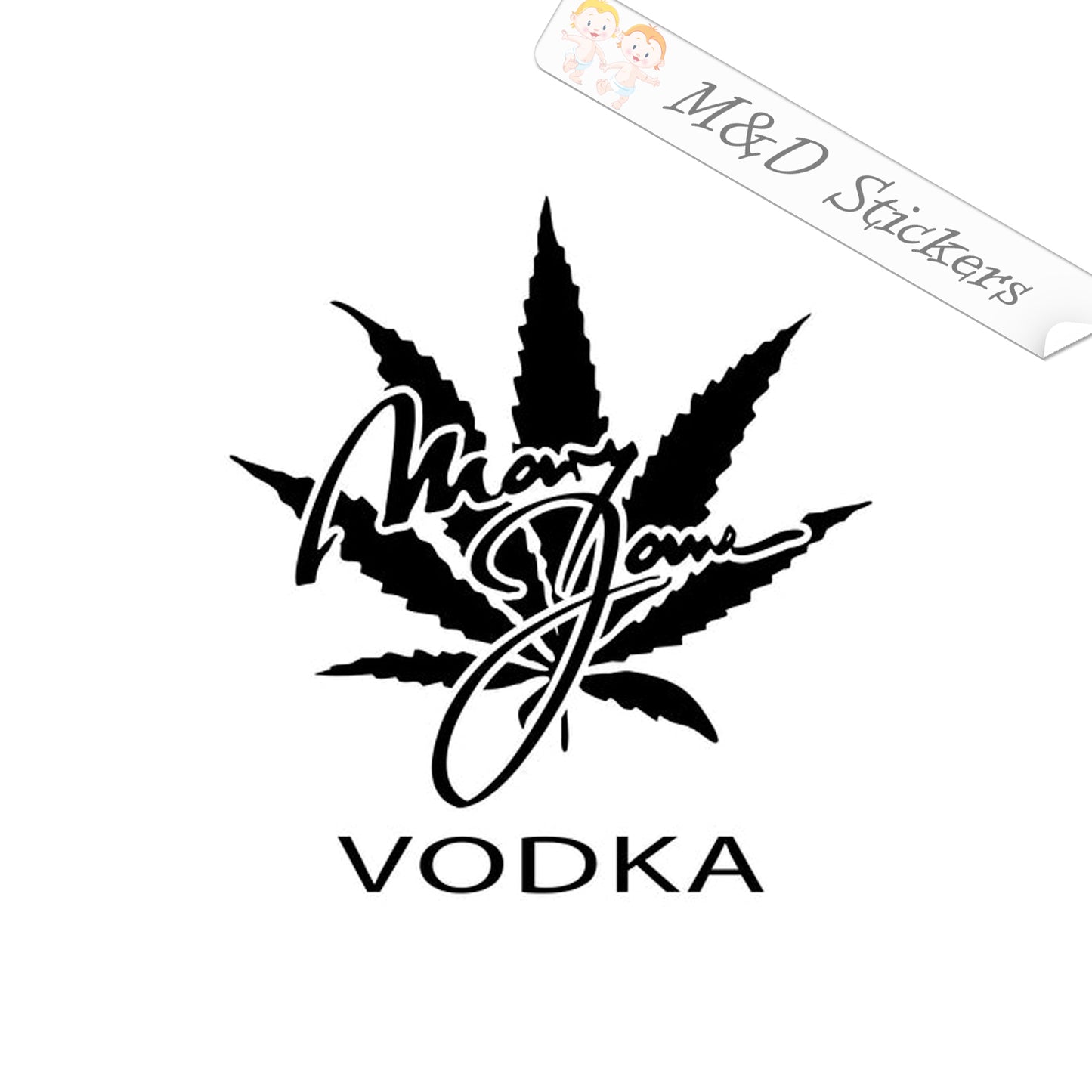 Mary Jane Hemp Vodka Logo (4.5" - 30") Vinyl Decal in Different colors & size for Cars/Bikes/Windows