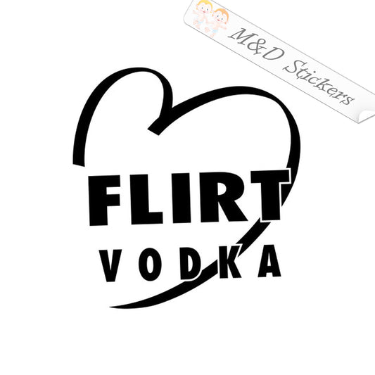 Flirt Vodka Logo (4.5" - 30") Vinyl Decal in Different colors & size for Cars/Bikes/Windows