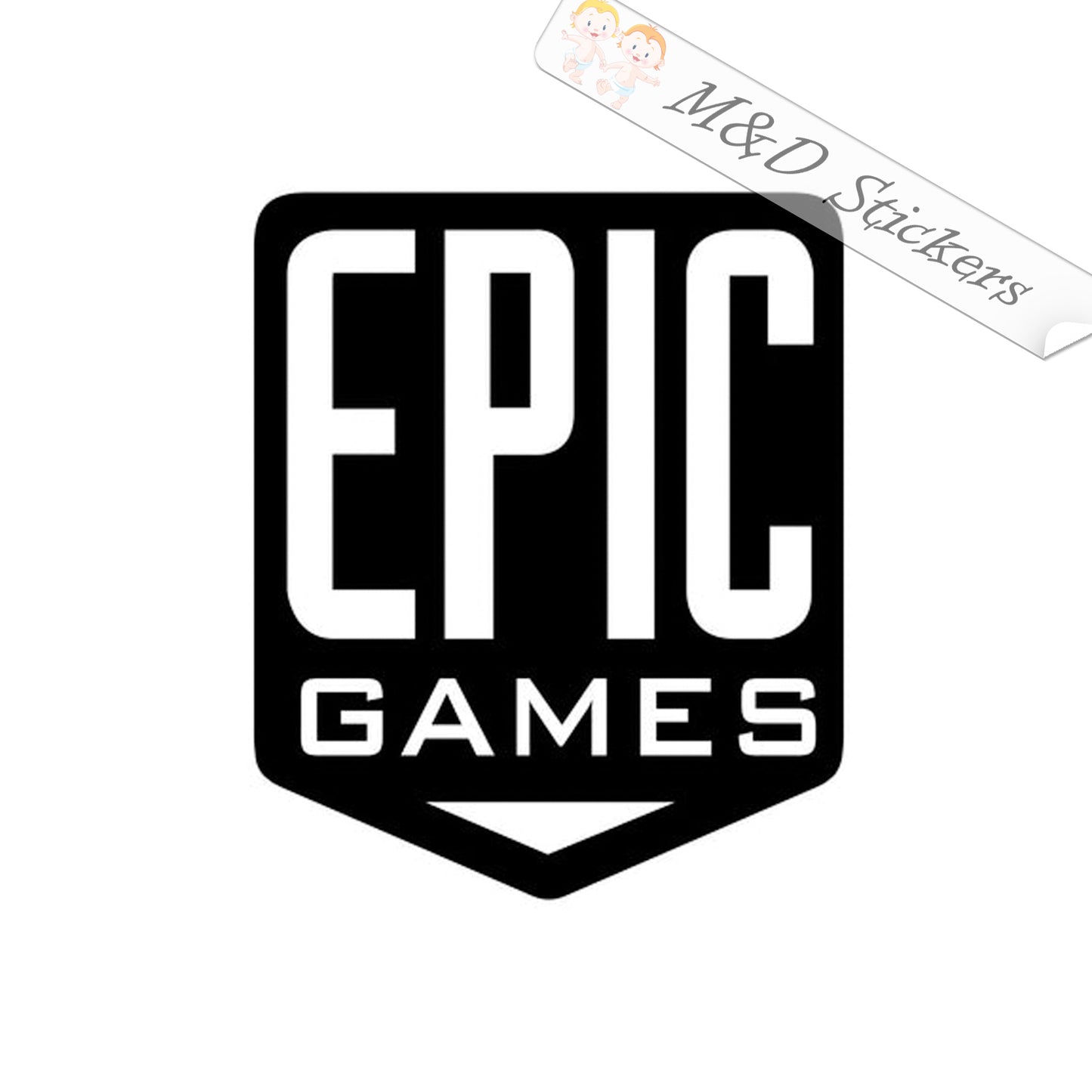Epic Games Video Game Company Logo (4.5" - 30") Vinyl Decal in Different colors & size for Cars/Bikes/Windows