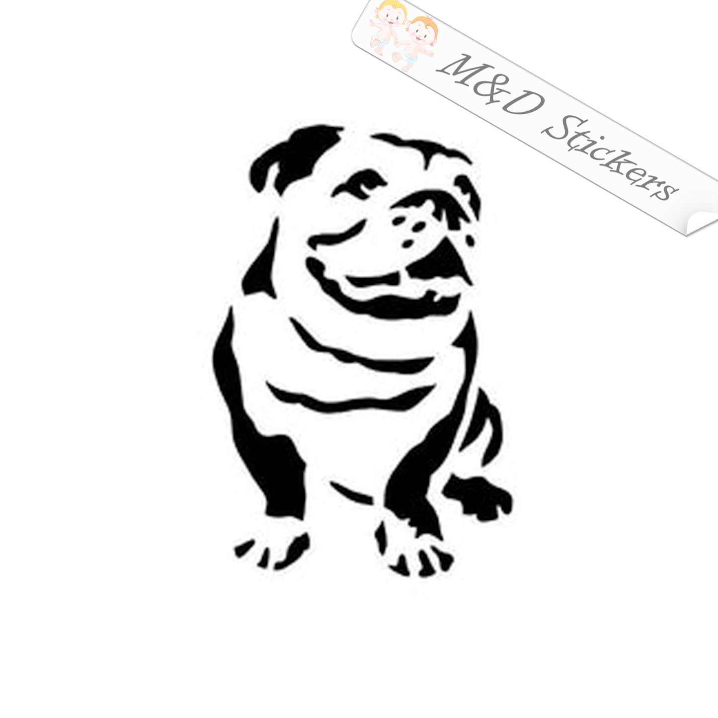 British Bulldog Dog (4.5" - 30") Vinyl Decal in Different colors & size for Cars/Bikes/Windows