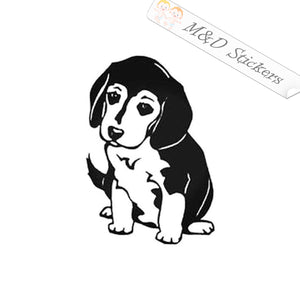 Beagle puppy (4.5" - 30") Vinyl Decal in Different colors & size for Cars/Bikes/Windows