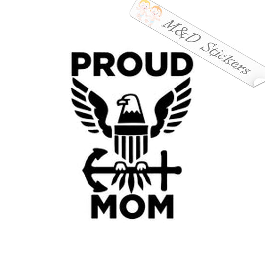 Proud Navy Mom (4.5" - 30") Vinyl Decal in Different colors & size for Cars/Bikes/Windows
