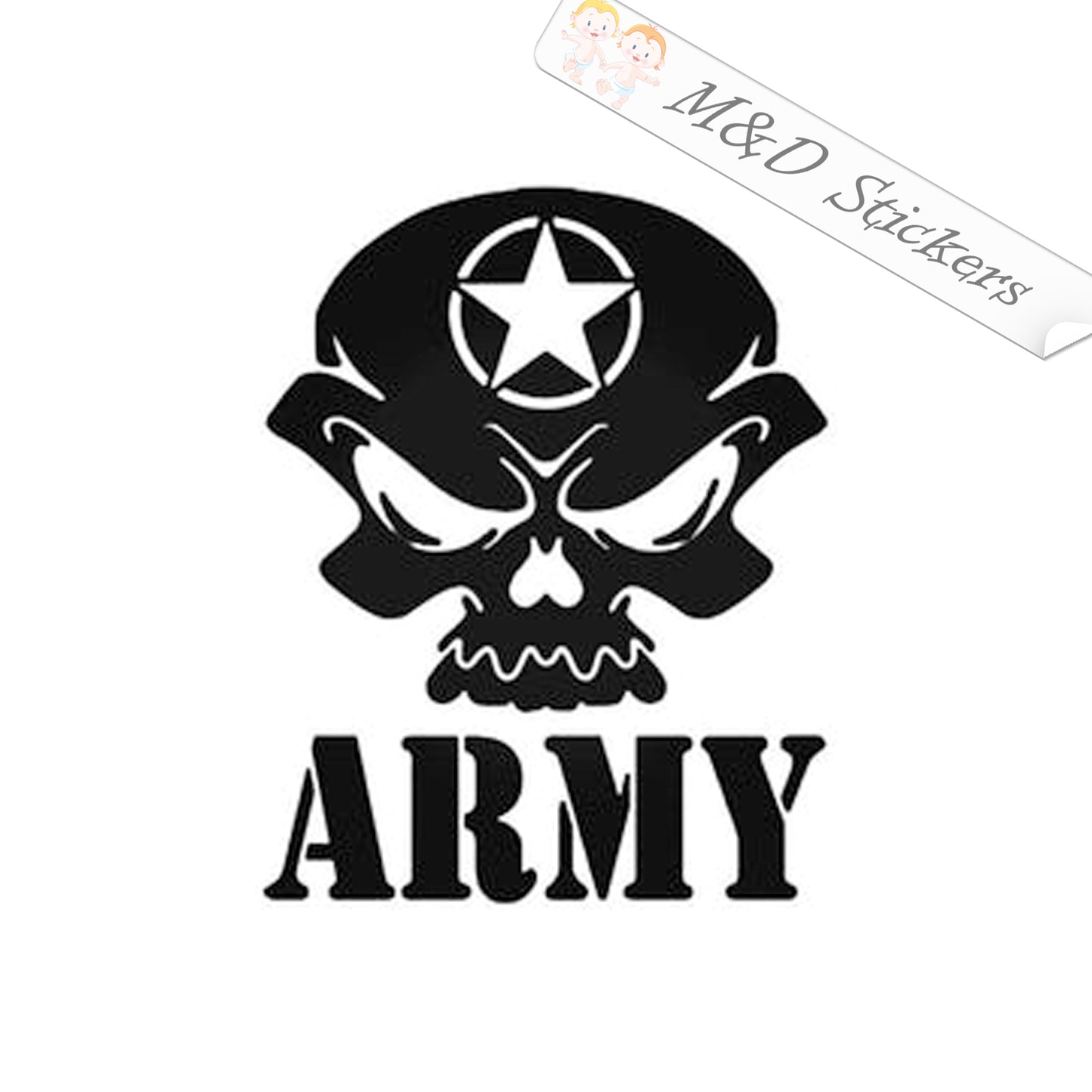 US Army Skull (4.5" - 30") Vinyl Decal in Different colors & size for Cars/Bikes/Windows