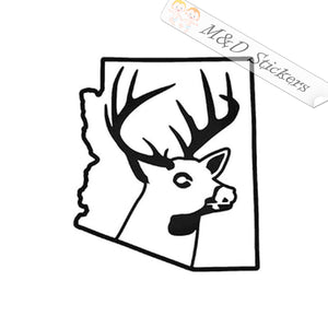 Arizona State Shape Deer (4.5" - 30") Vinyl Decal in Different colors & size for Cars/Bikes/Windows
