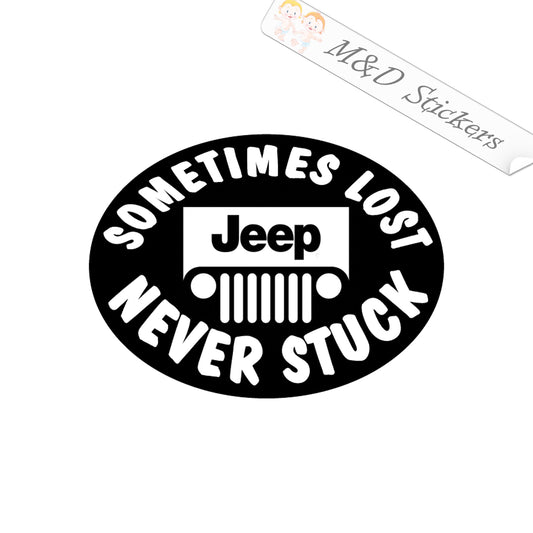 Jeep sometimes Lost never Stuck (4.5" - 30") Vinyl Decal in Different colors & size for Cars/Bikes/Windows